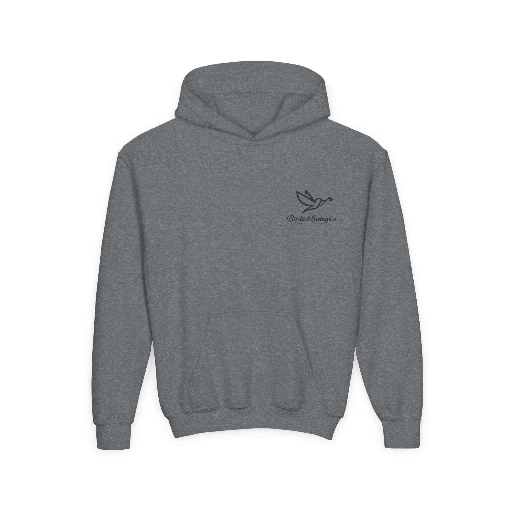Youth Hoodie — Minimal Dove Logo "Wild & Free" Chest Print