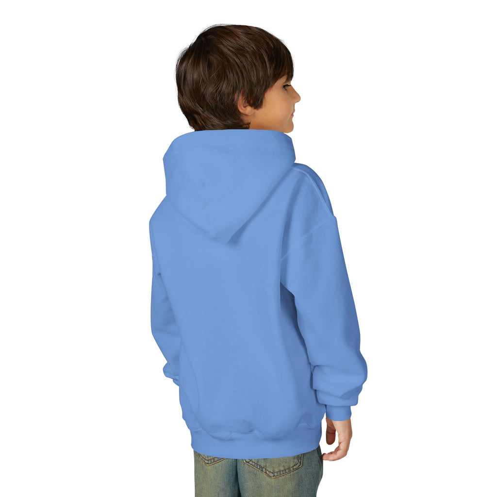 Youth Hoodie — Minimal Dove Logo "Wild & Free" Chest Print