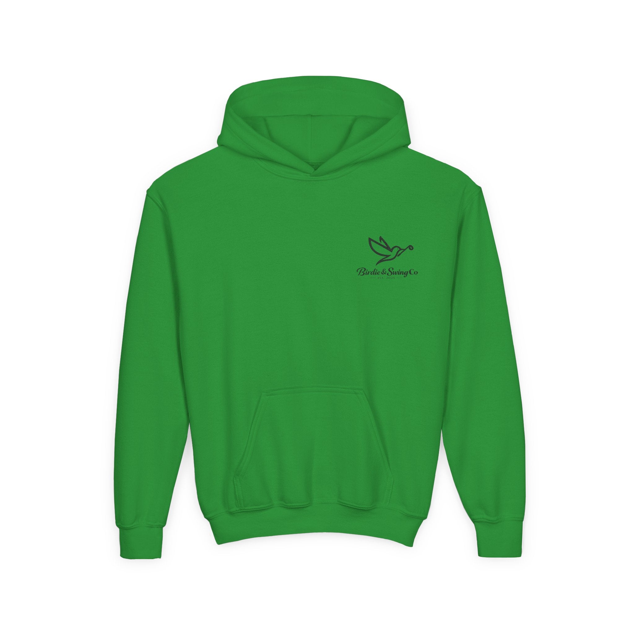Youth Hoodie — Minimal Dove Logo "Wild & Free" Chest Print