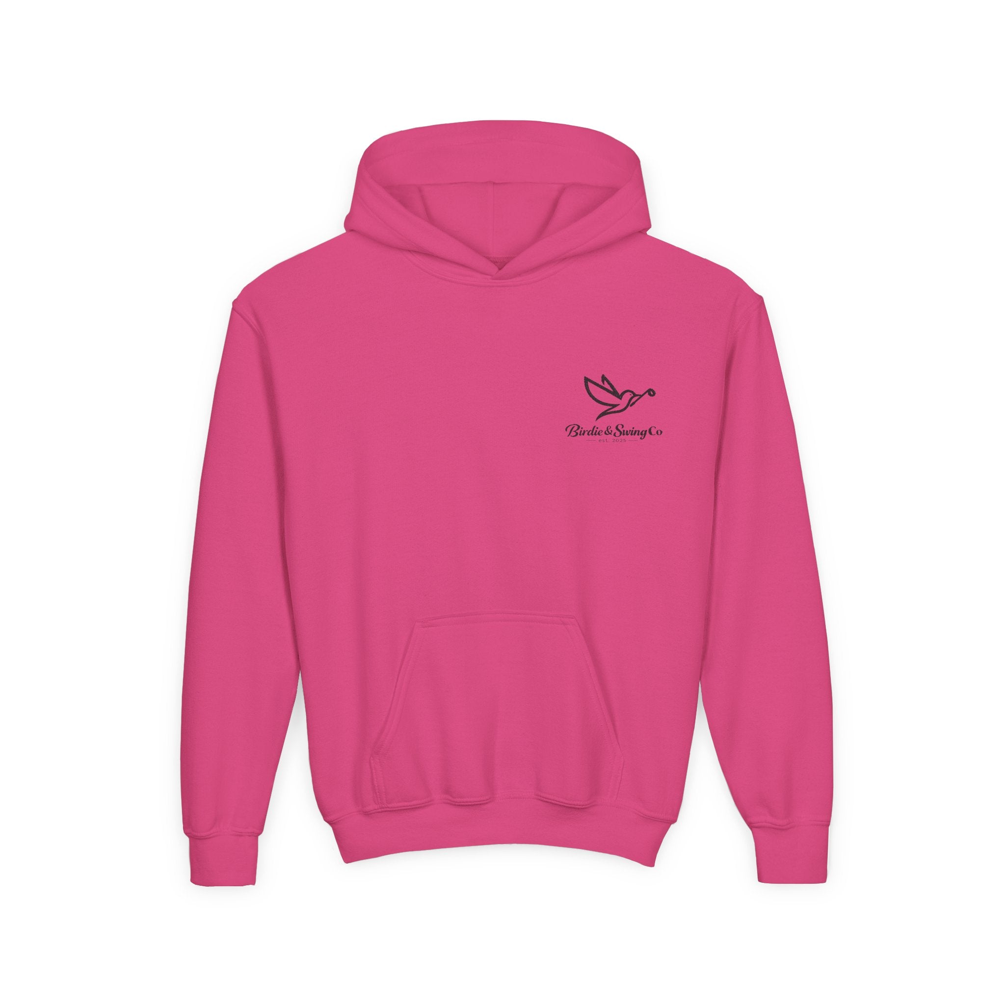 Youth Hoodie — Minimal Dove Logo "Wild & Free" Chest Print