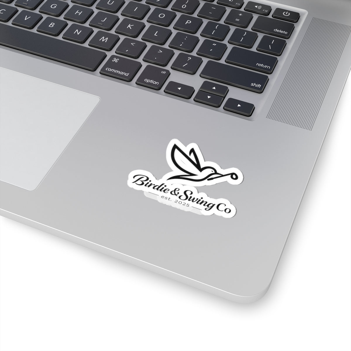 Birdie & Swing Co. Logo Kiss-Cut Sticker — Minimalist Bird Emblem Sticker