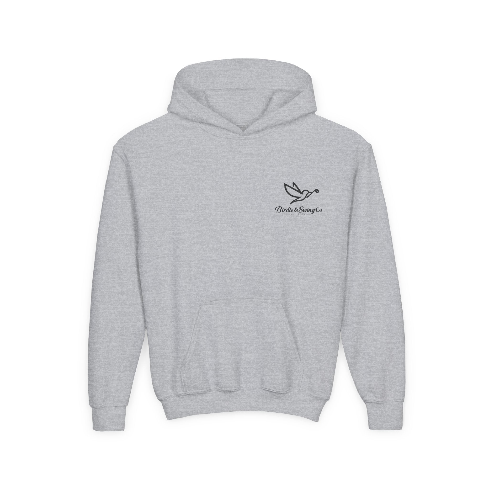 Youth Hoodie — Minimal Dove Logo "Wild & Free" Chest Print