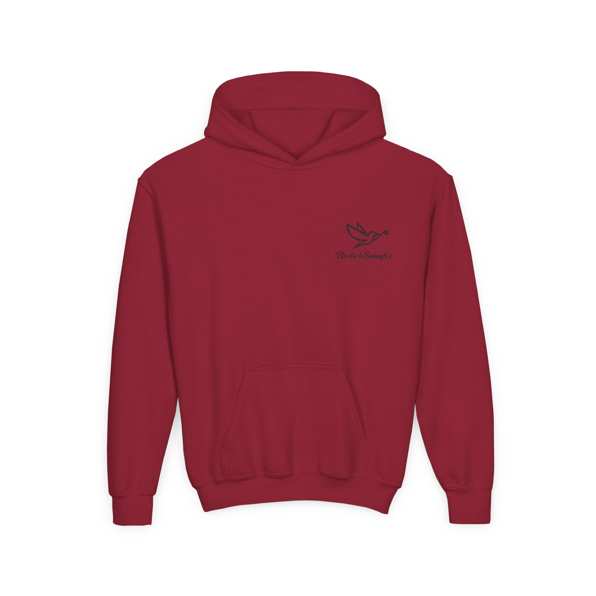 Youth Hoodie — Minimal Dove Logo "Wild & Free" Chest Print