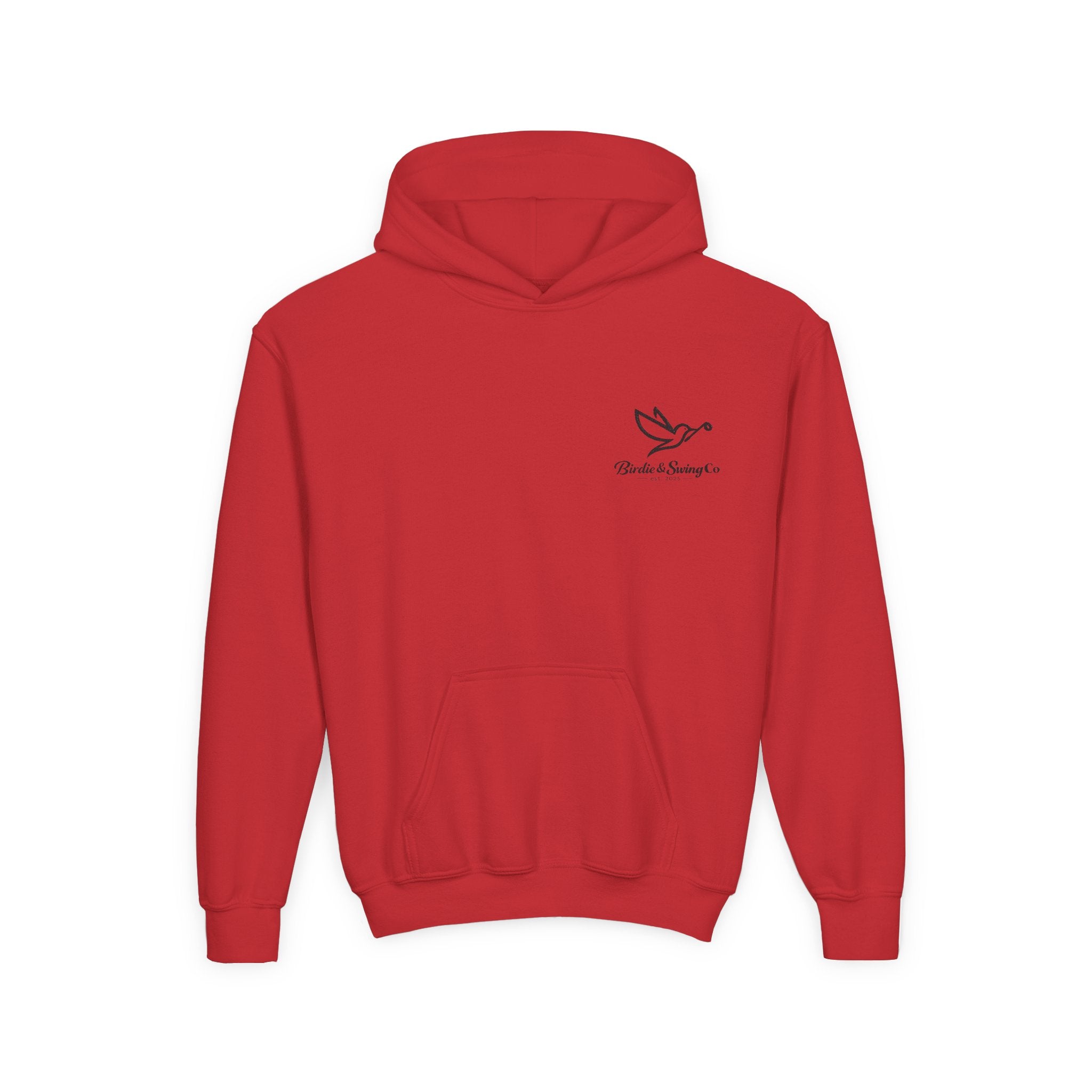 Youth Hoodie — Minimal Dove Logo "Wild & Free" Chest Print