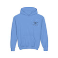 Youth Hoodie — Minimal Dove Logo "Wild & Free" Chest Print