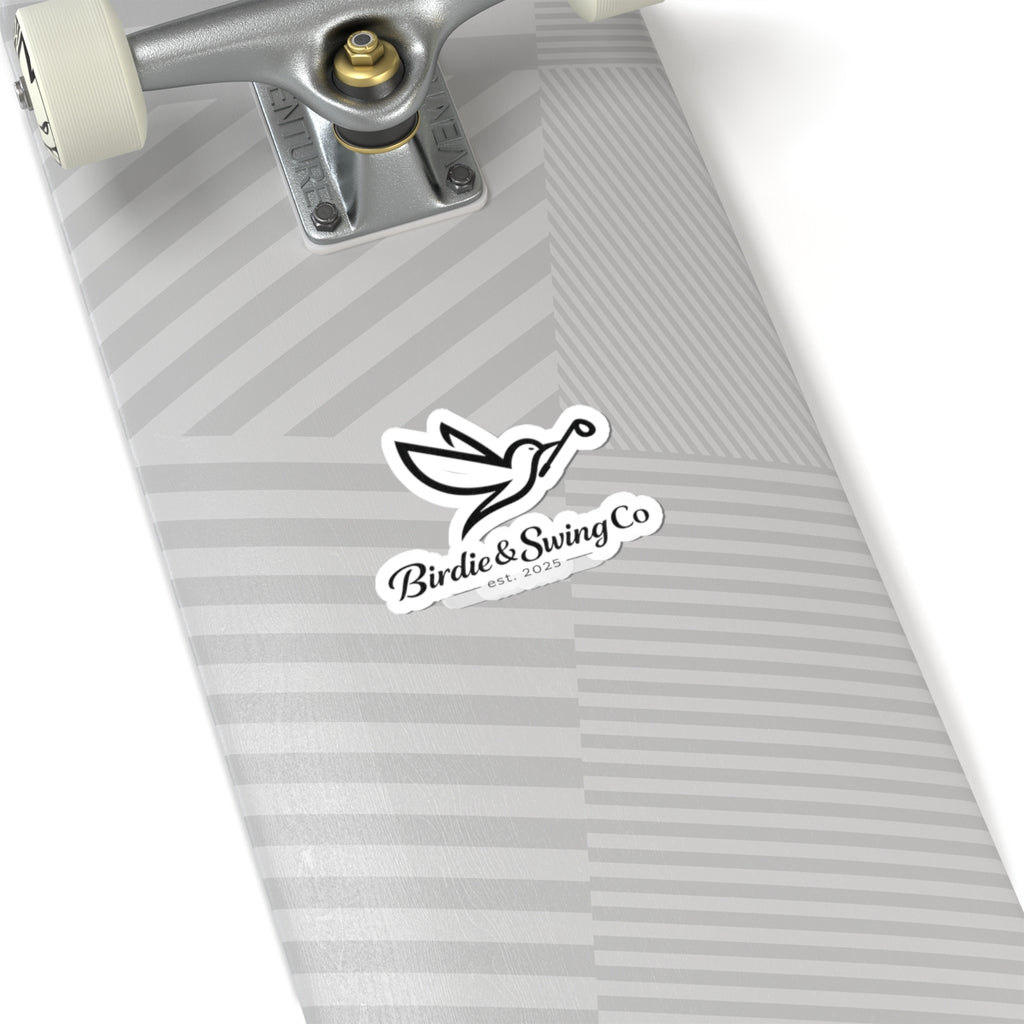 Birdie & Swing Co. Logo Kiss-Cut Sticker — Minimalist Bird Emblem Sticker
