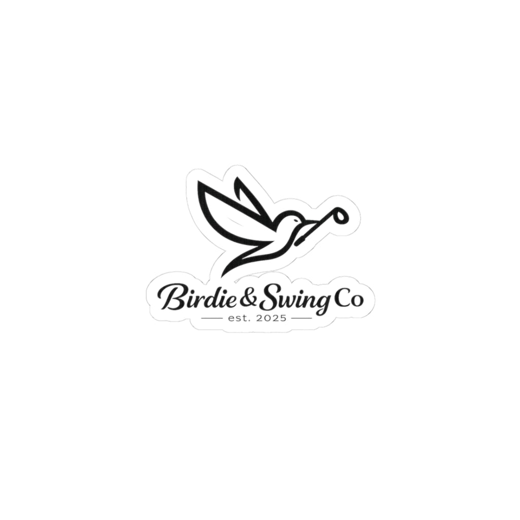 Birdie & Swing Co. Logo Kiss-Cut Sticker — Minimalist Bird Emblem Sticker