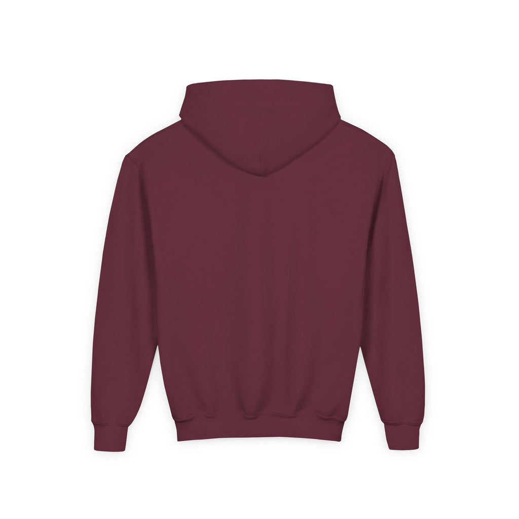 Youth Hoodie — Minimal Dove Logo "Wild & Free" Chest Print