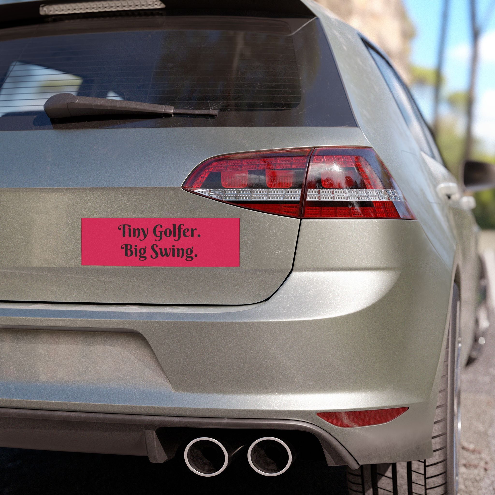Car Magnet — "Tiny Golfer. Big Swing." Funny Golf Decal
