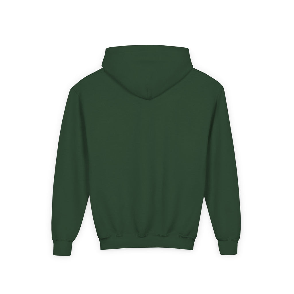Youth Hoodie — Minimal Dove Logo "Wild & Free" Chest Print