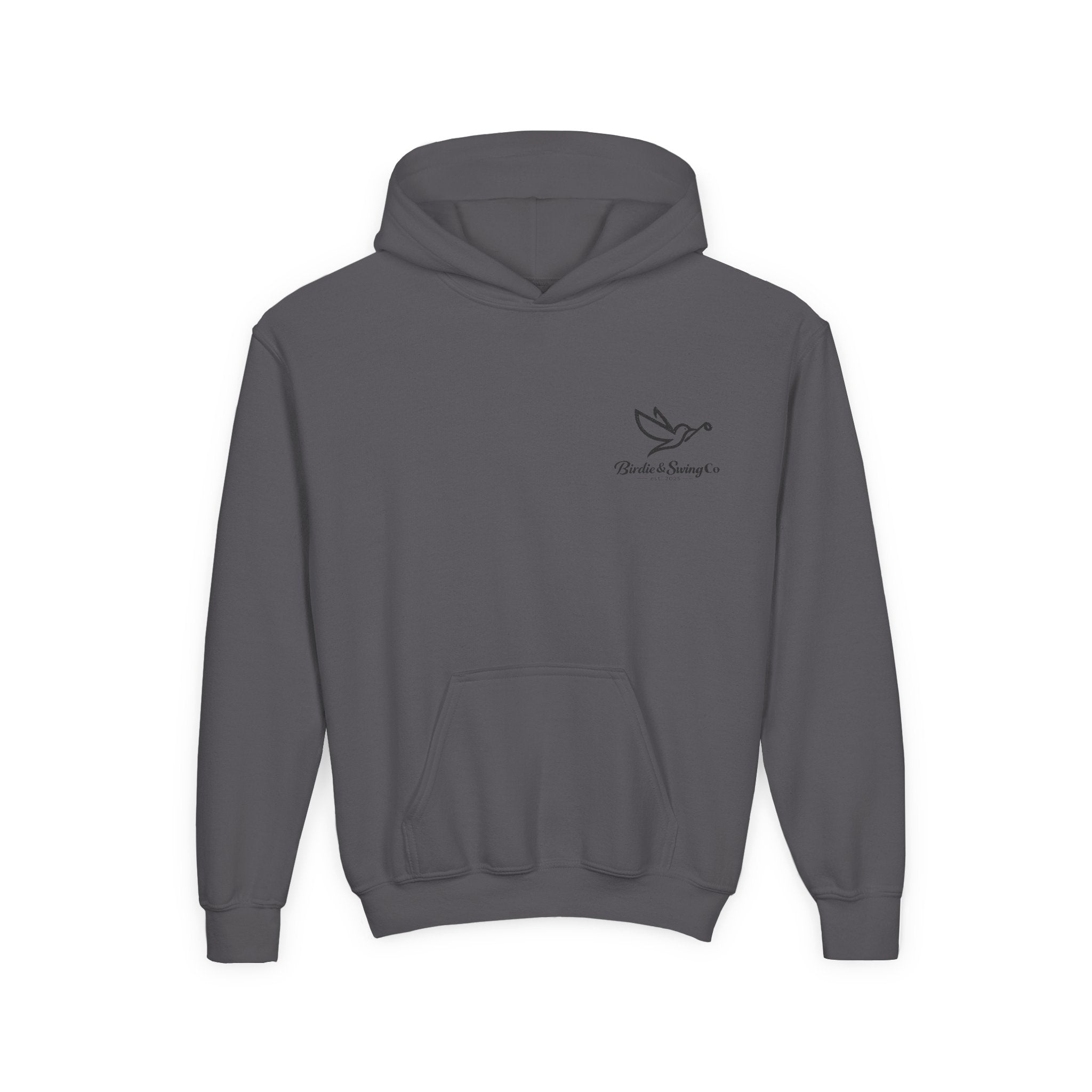 Youth Hoodie — Minimal Dove Logo "Wild & Free" Chest Print