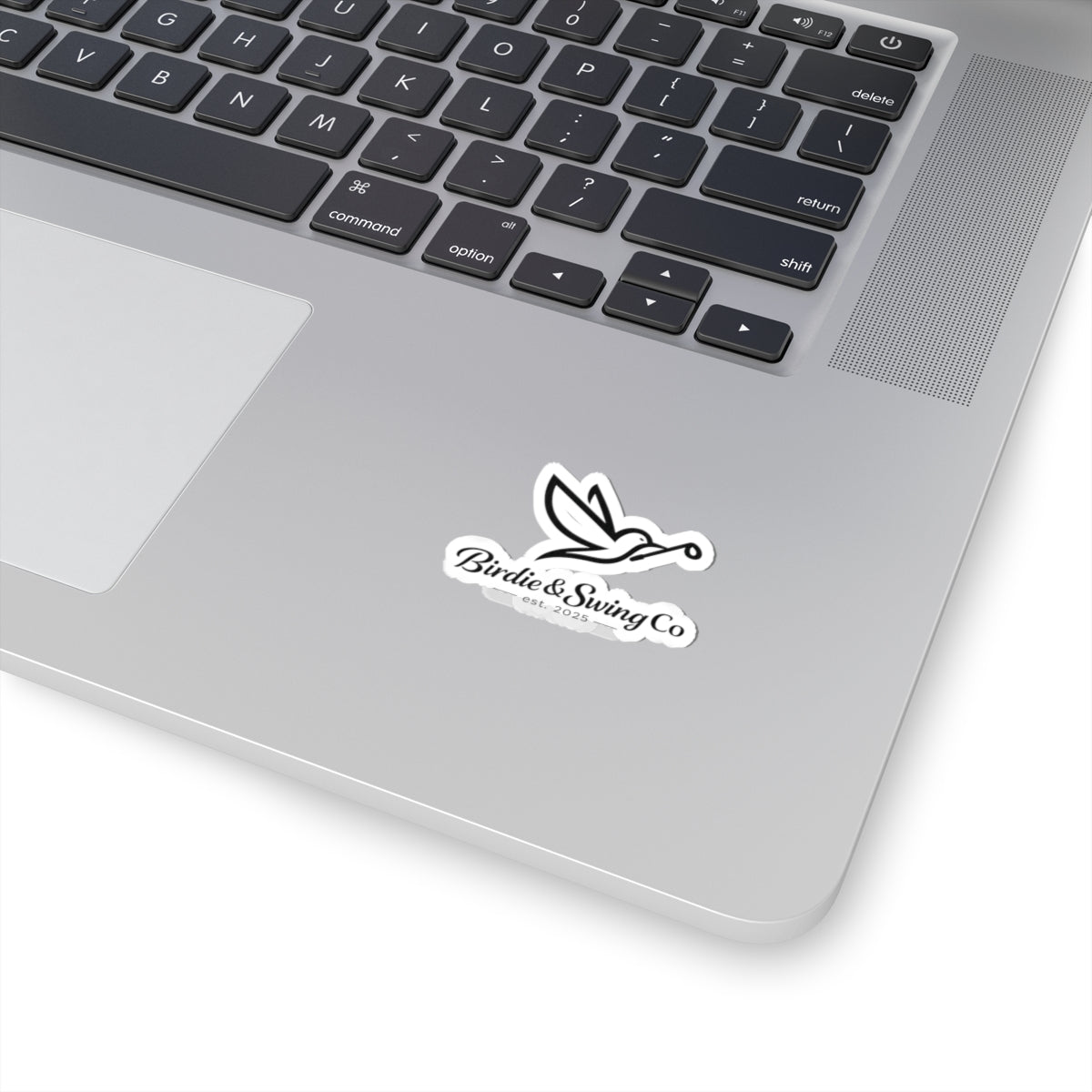 Birdie & Swing Co. Logo Kiss-Cut Sticker — Minimalist Bird Emblem Sticker