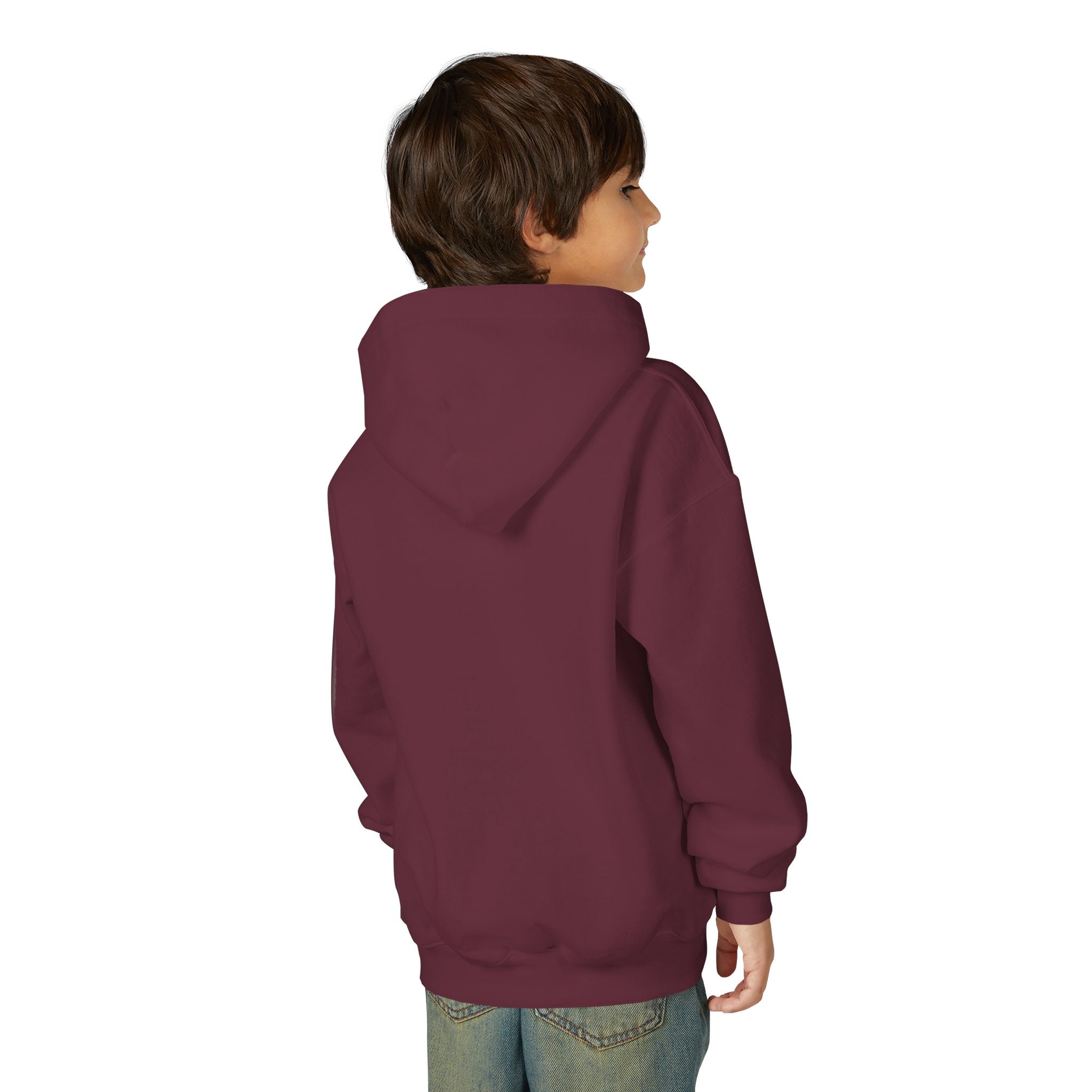 Youth Hoodie — Minimal Dove Logo "Wild & Free" Chest Print