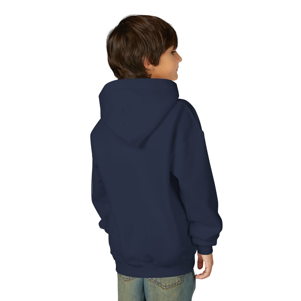 Youth Hoodie — Minimal Dove Logo "Wild & Free" Chest Print