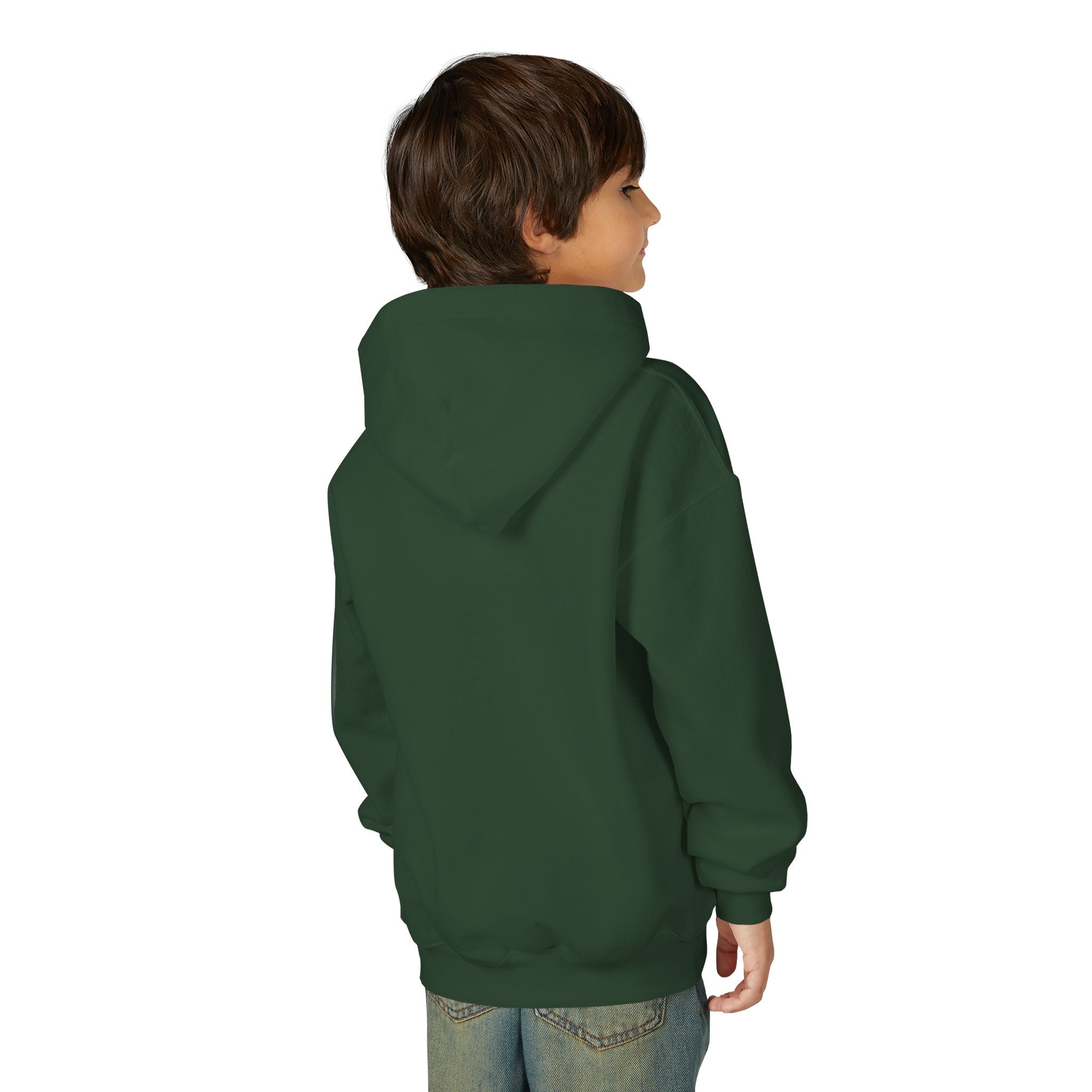 Youth Hoodie — Minimal Dove Logo "Wild & Free" Chest Print