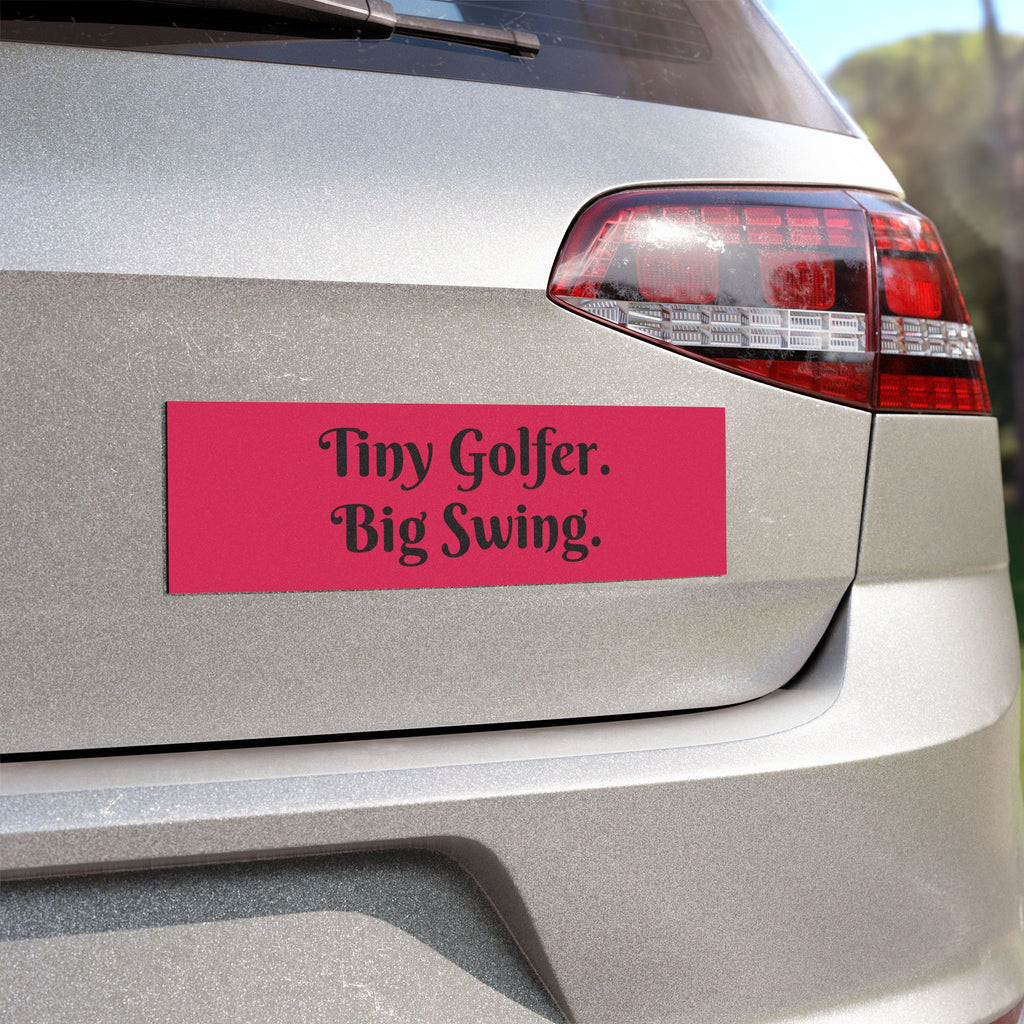 Car Magnet — "Tiny Golfer. Big Swing." Funny Golf Decal