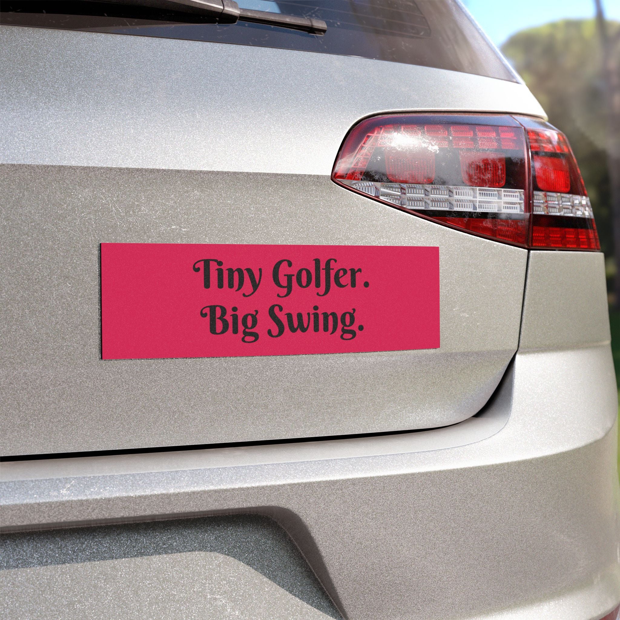 Car Magnet — "Tiny Golfer. Big Swing." Funny Golf Decal